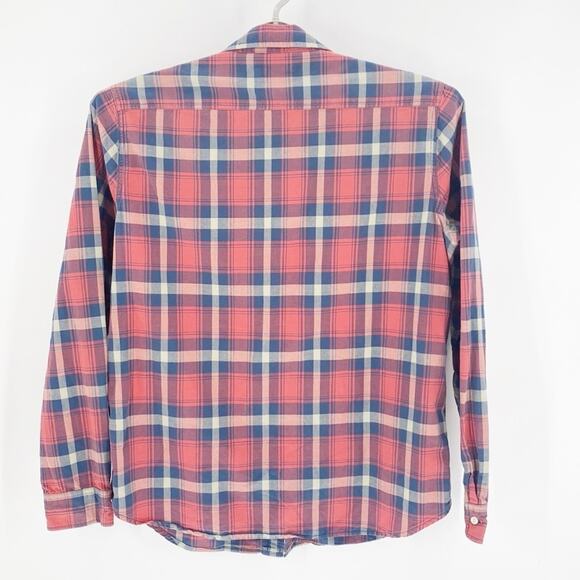 Denim & Supply Ralph Lauren plaid button down worn look discontinued size XL red - Picture 6 of 9